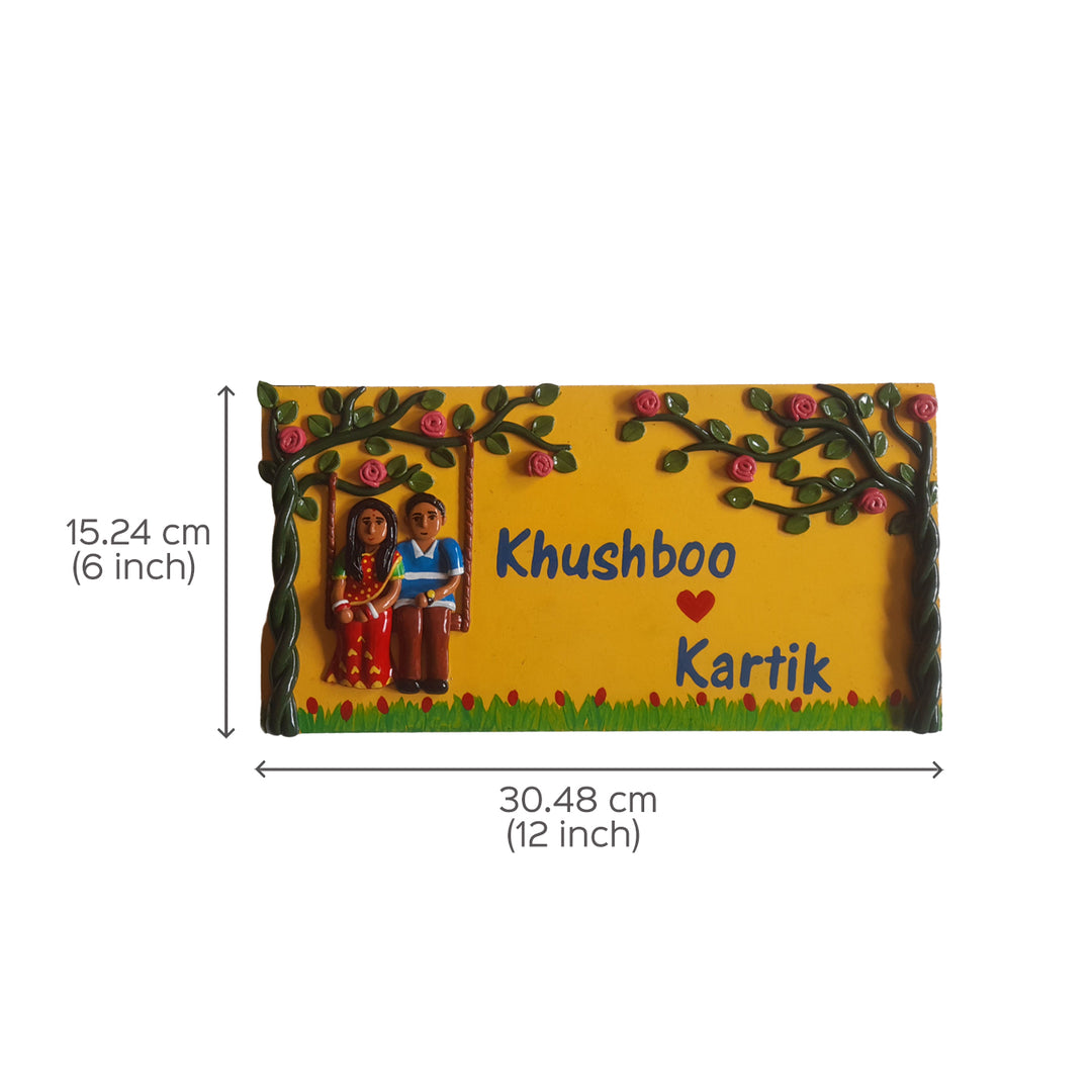 Handmade Couple Personalised Nameplate