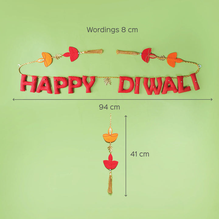 Handmade Festive Tassled Happy Diwali Toran