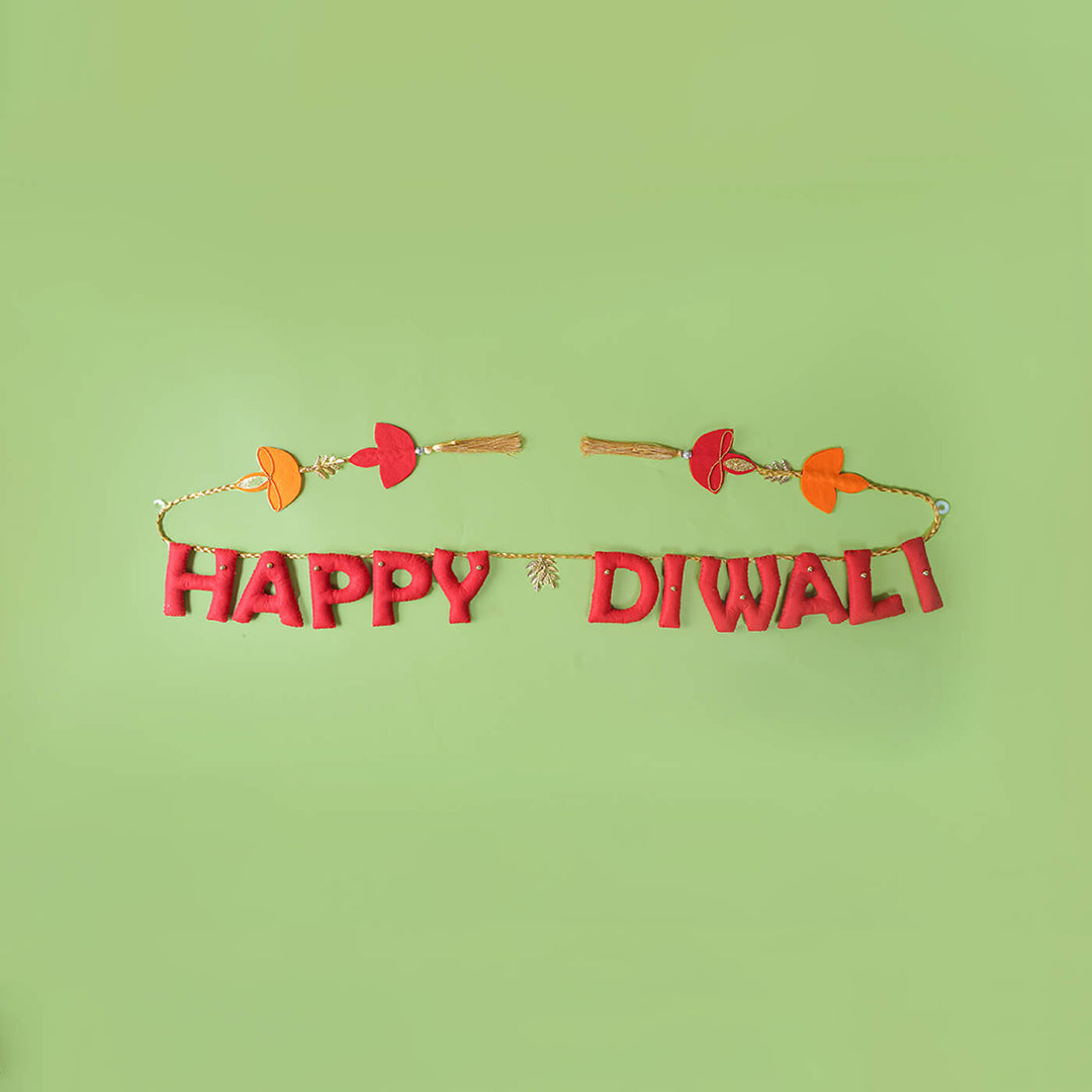 Handmade Decorative Tassled Happy Diwali Toran