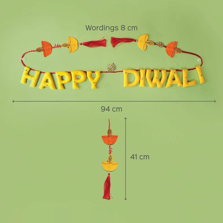 Handmade Festive Tassled Happy Diwali Toran