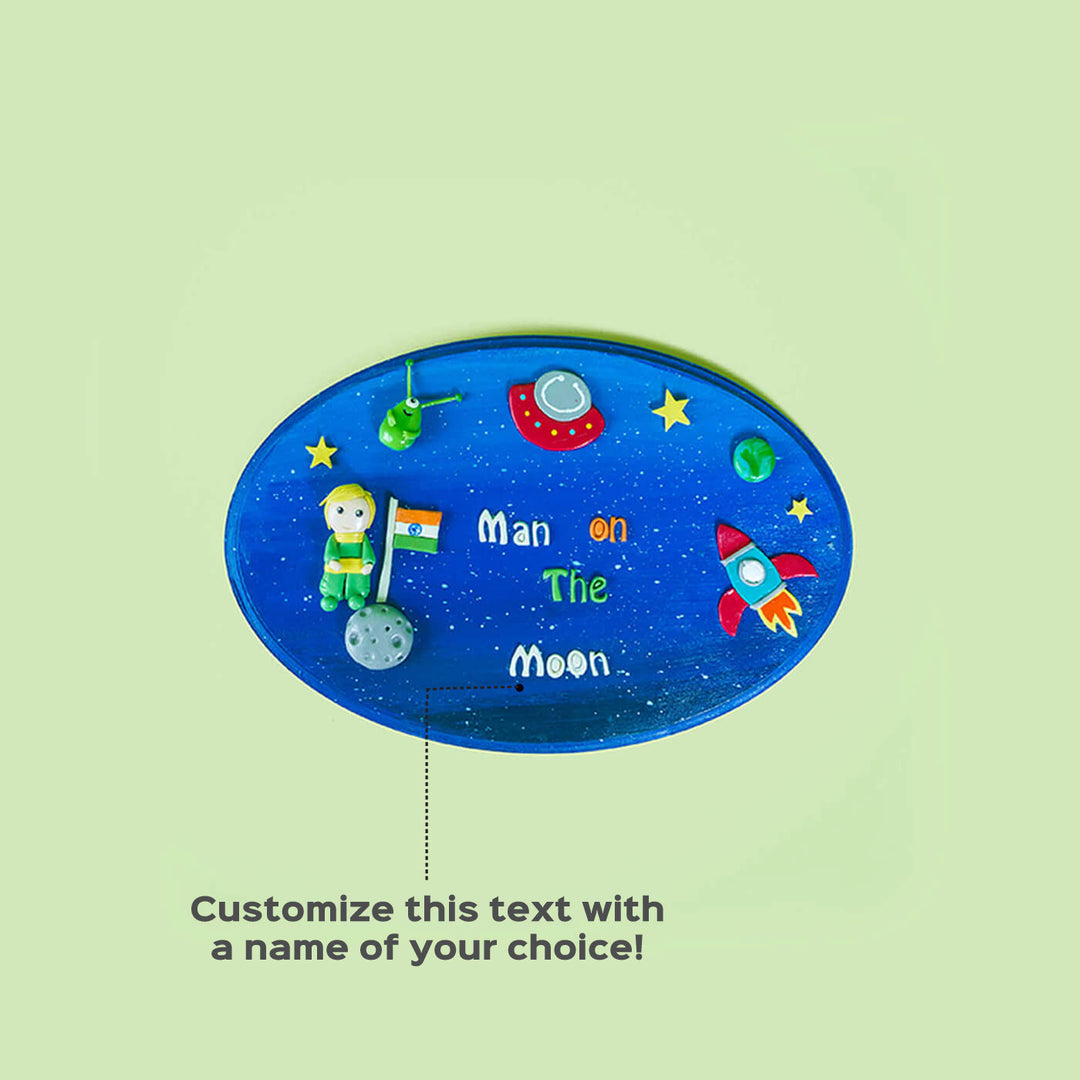 "Man on the Moon" Customizable Nameboard