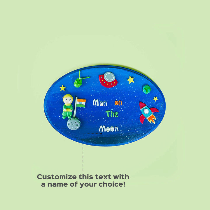 "Man on the Moon" Customizable Nameboard