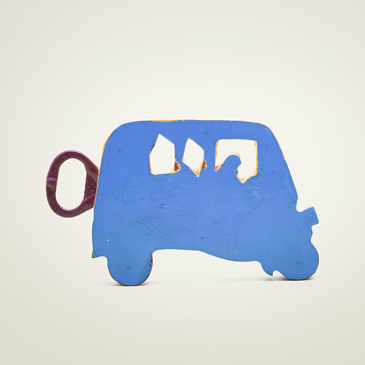 Hand-Painted Auto Rickshaw Bottle Opener - Yellow & Green