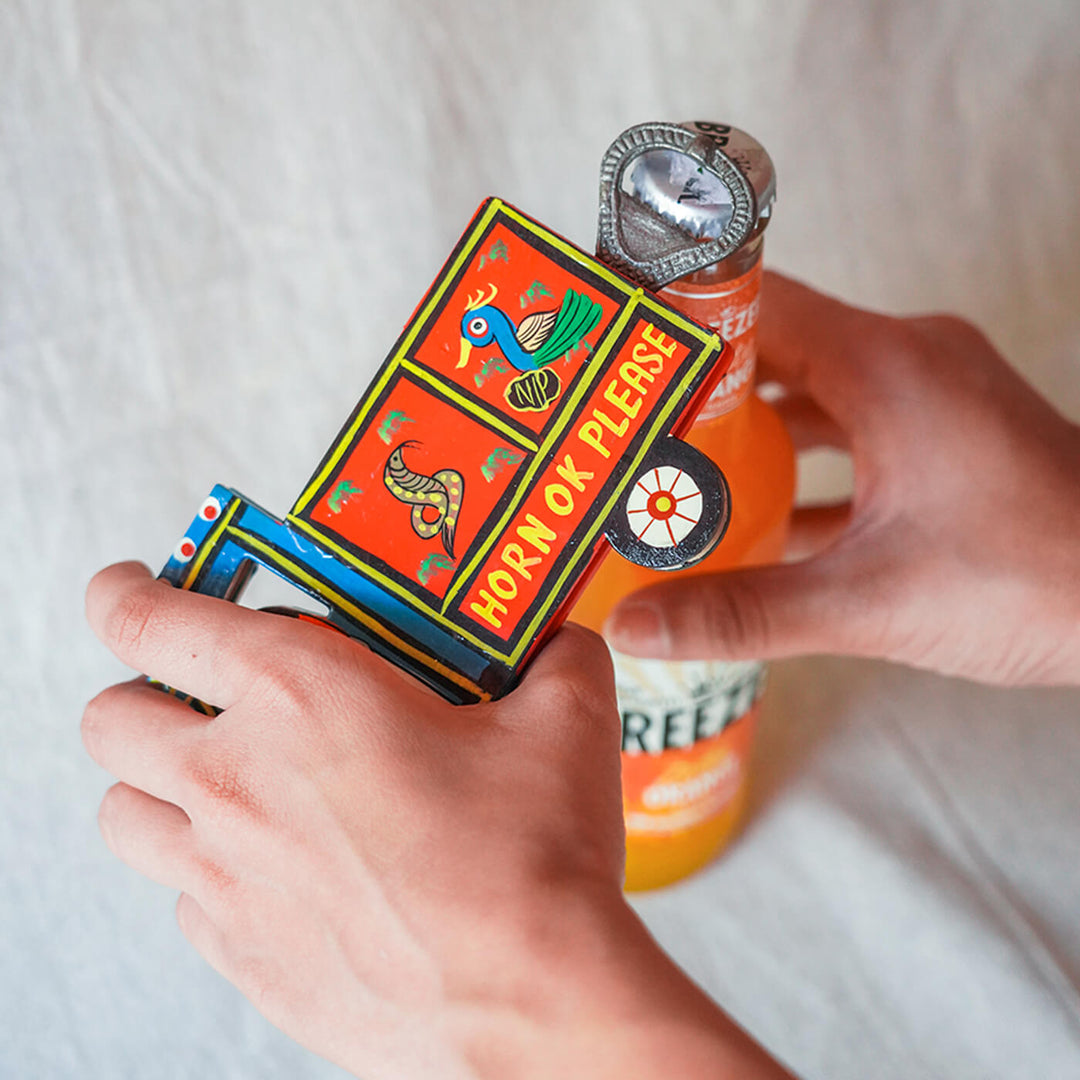 Hand-Painted Lorry Bottle Opener - Blue