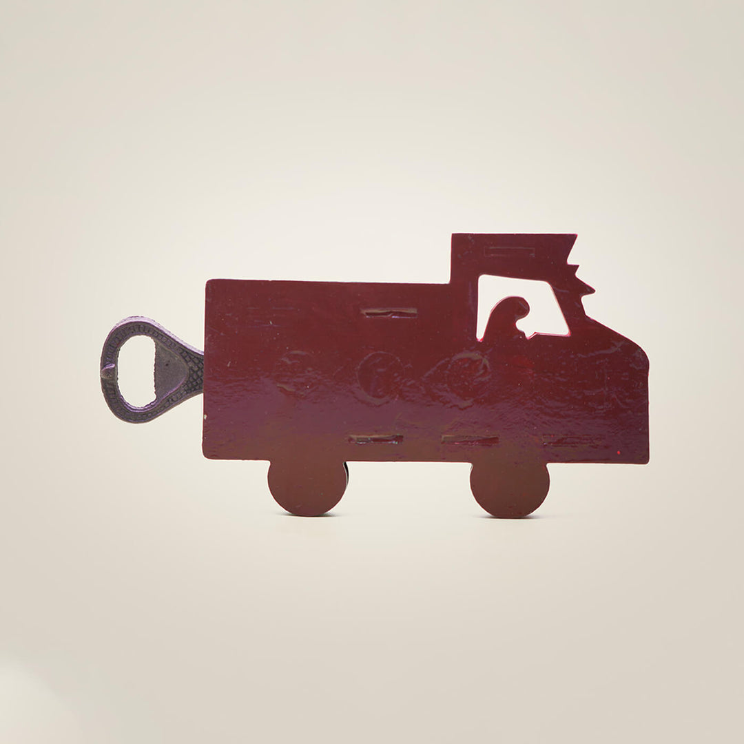 Hand-Painted Lorry Bottle Opener - Red & Green