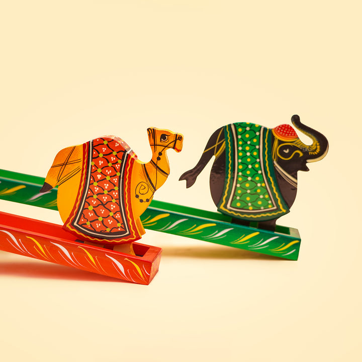 Set of 2 - Animal Walking Toys- Camel & Elephant