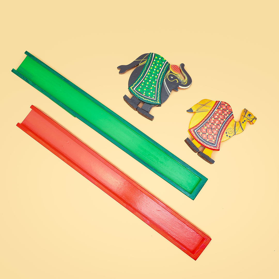 Set of 2 - Animal Walking Toys- Camel & Elephant