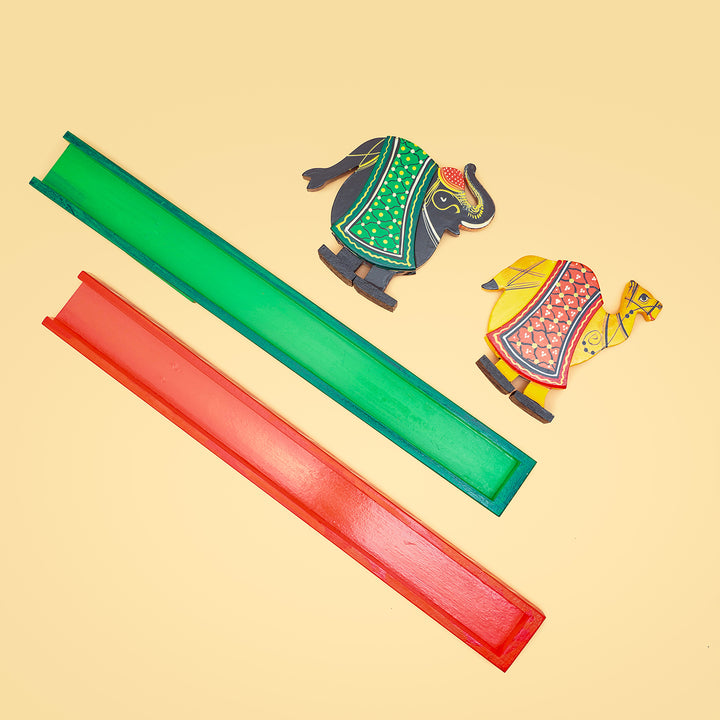 Set of 2 - Animal Walking Toys- Camel & Elephant