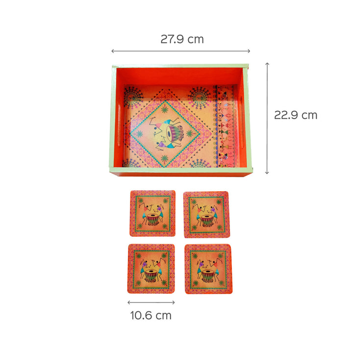 Decoupage Coaster And Tray Set