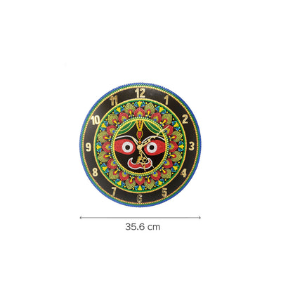 Red Green Jagannath Dot Mandala Wall Clock