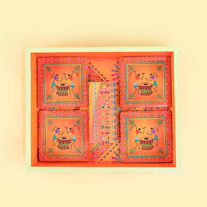 Decoupage Coaster And Tray Set
