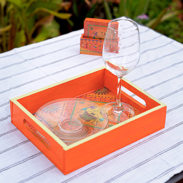 Decoupage Coaster And Tray Set