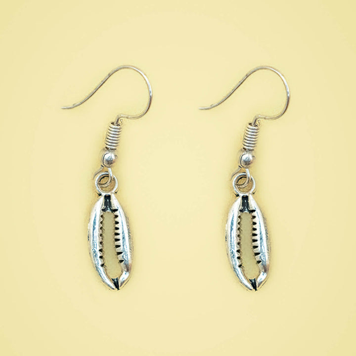 Cowrie Shell Silver Earrings