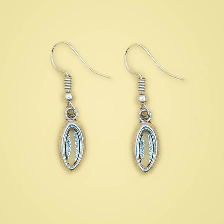 Cowrie Shell Silver Earrings