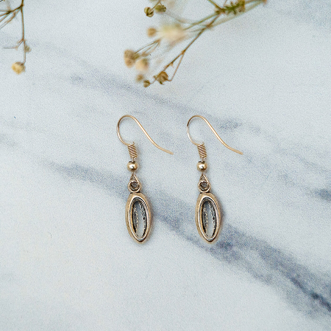 Cowrie Shell Silver Earrings