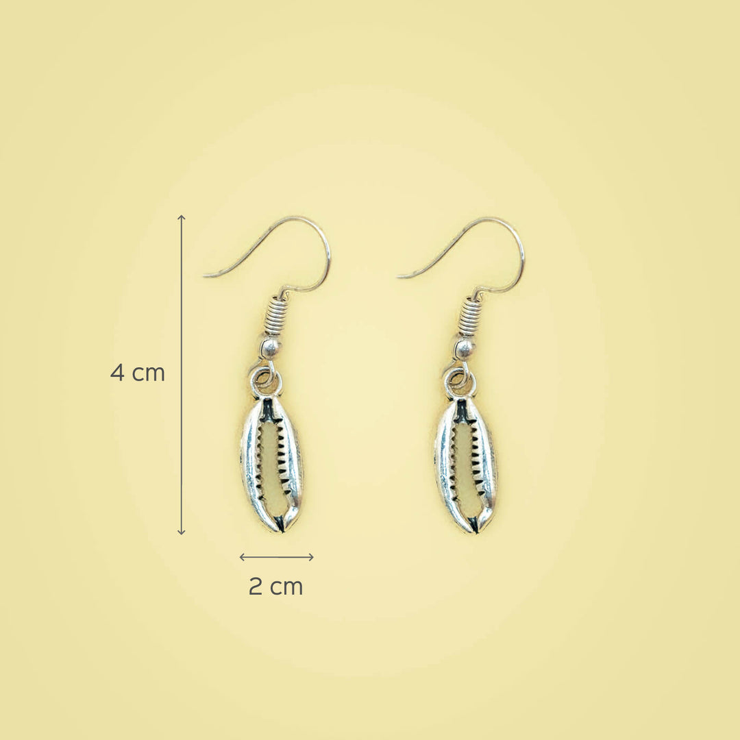 Cowrie Shell Silver Earrings