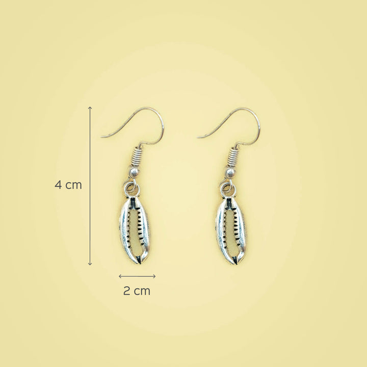 Cowrie Shell Silver Earrings
