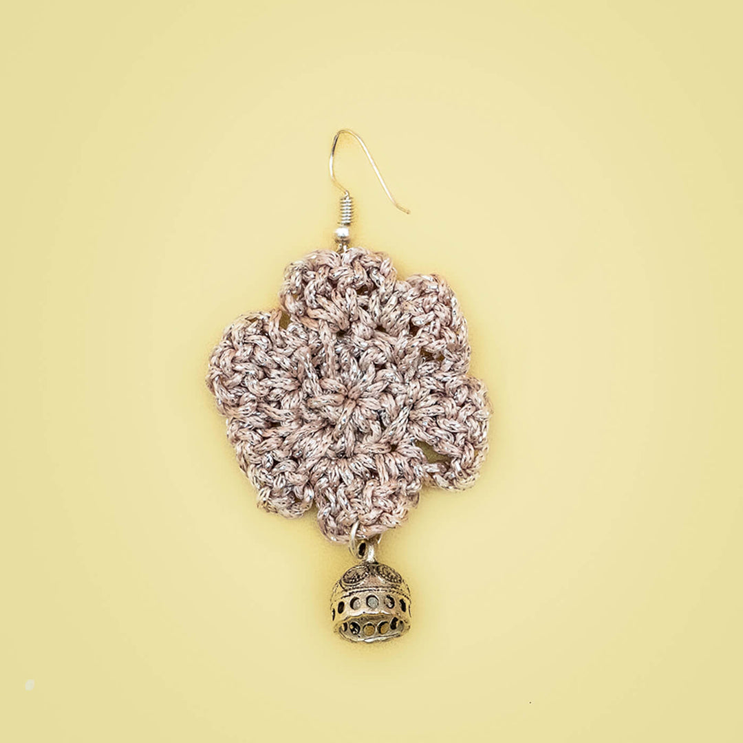 Glitter Flower Crochet Earrings