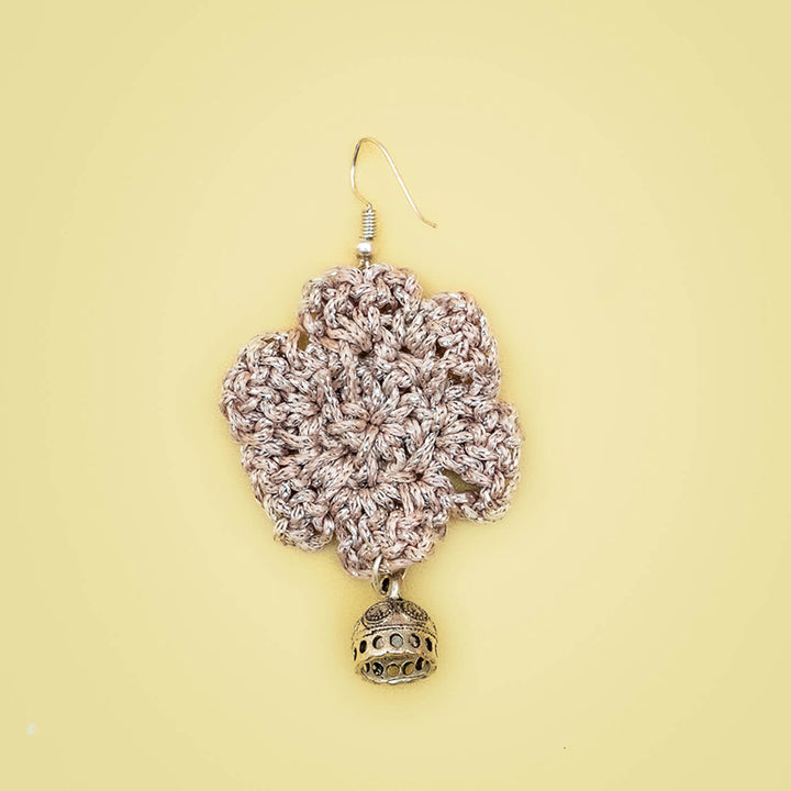 Glitter Flower Crochet Earrings