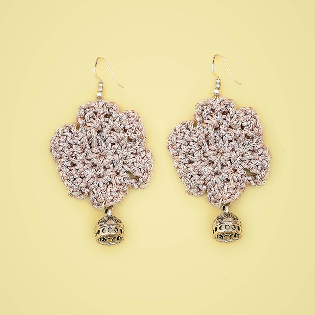 Glitter Flower Crochet Earrings