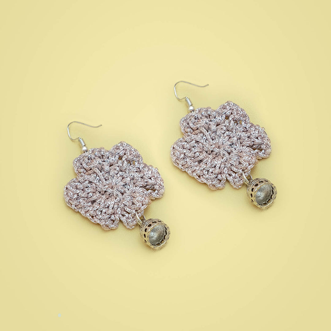 Glitter Flower Crochet Earrings