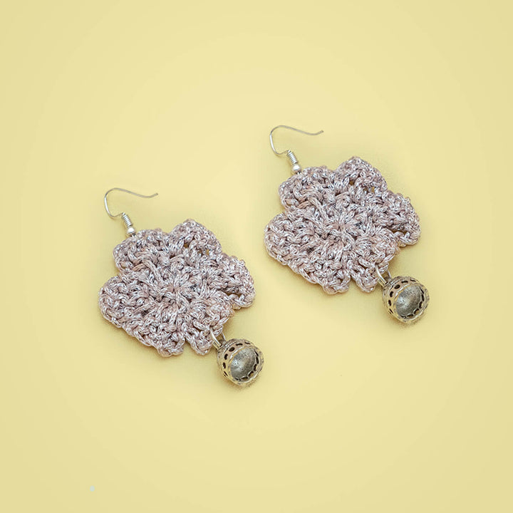 Glitter Flower Crochet Earrings