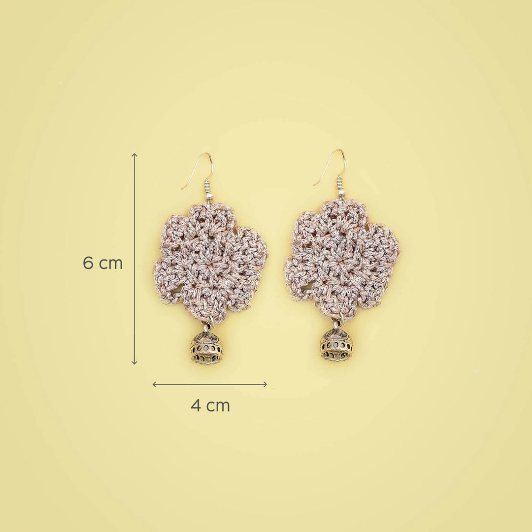 Glitter Flower Crochet Earrings
