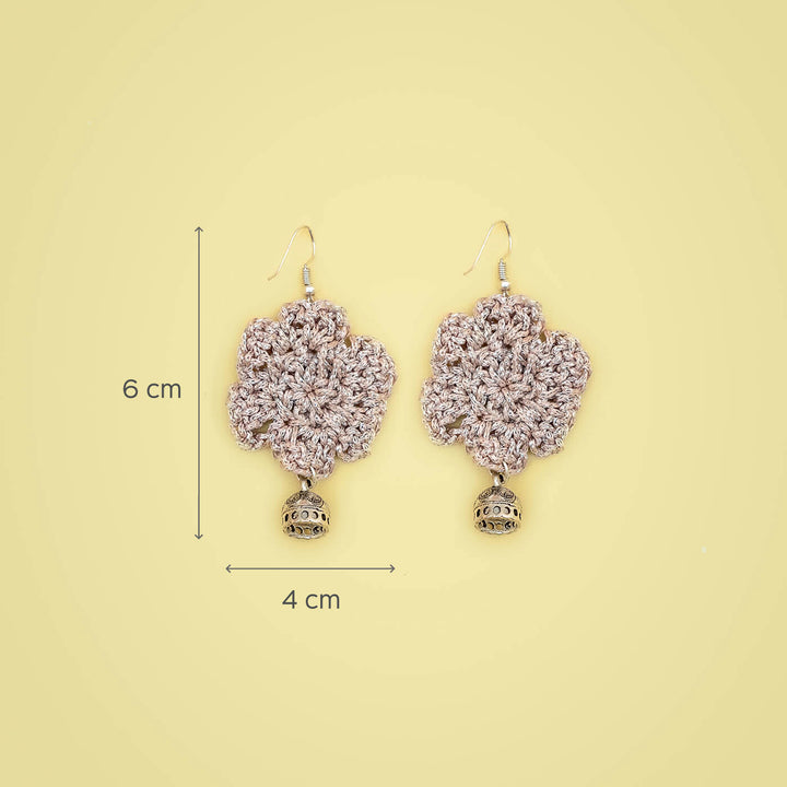 Glitter Flower Crochet Earrings