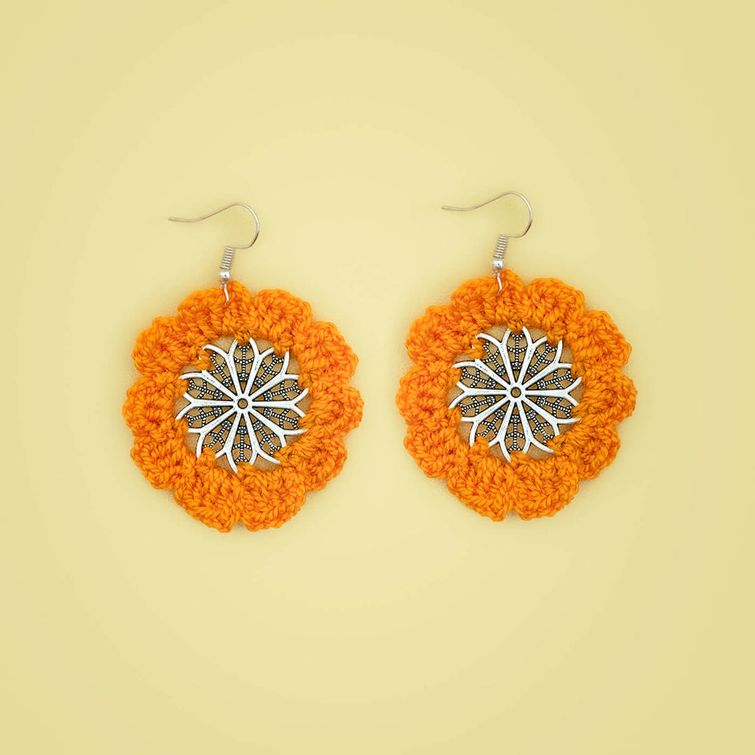 Handmade Crochet Chakra Earrings