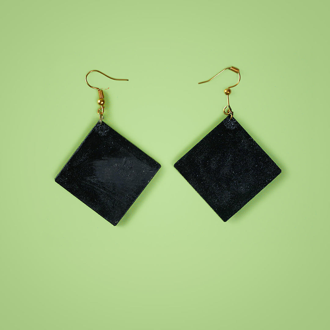 Vibrant Dot Art Rhombus Mandala Earrings