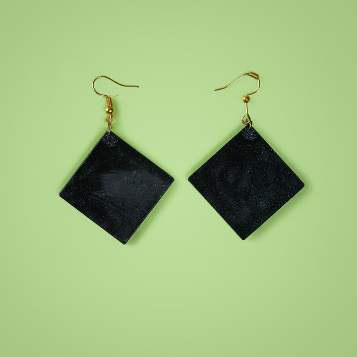 Vibrant Dot Art Rhombus Mandala Earrings