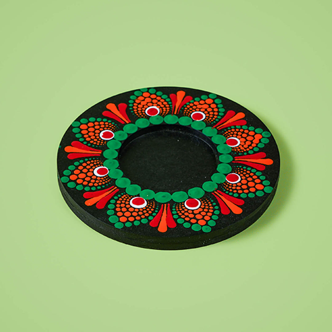 Orange and Green Round Tealight Holder