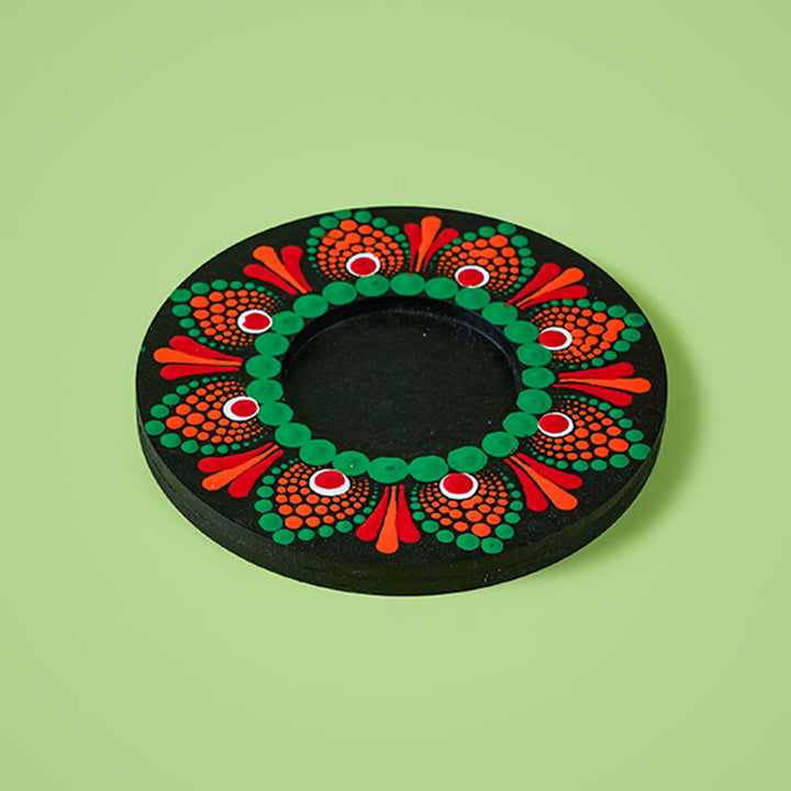 Orange and Green Round Tealight Holder