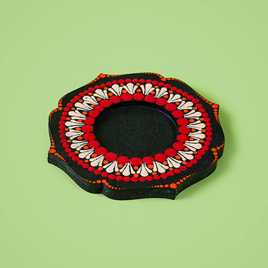 Orange and Red Lotus-Shaped Tealight Holder