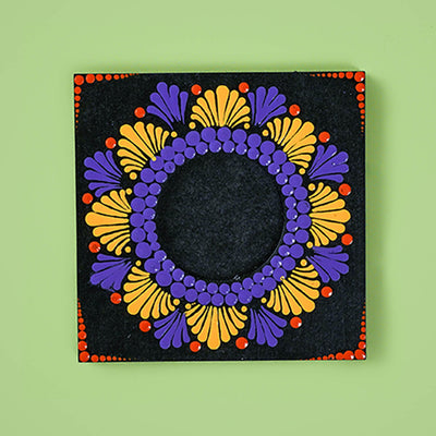 Yellow and Purple Square Tealight Holder