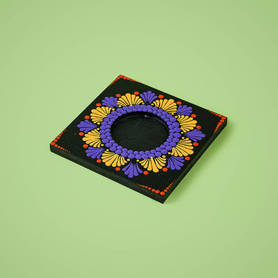 Yellow and Purple Square Tealight Holder