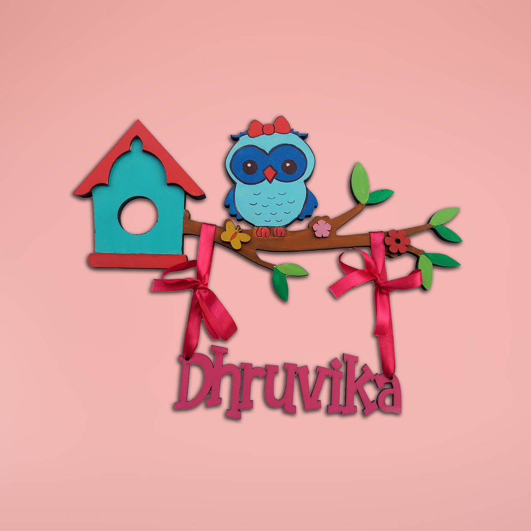 Cute Owl Kids Nameboard