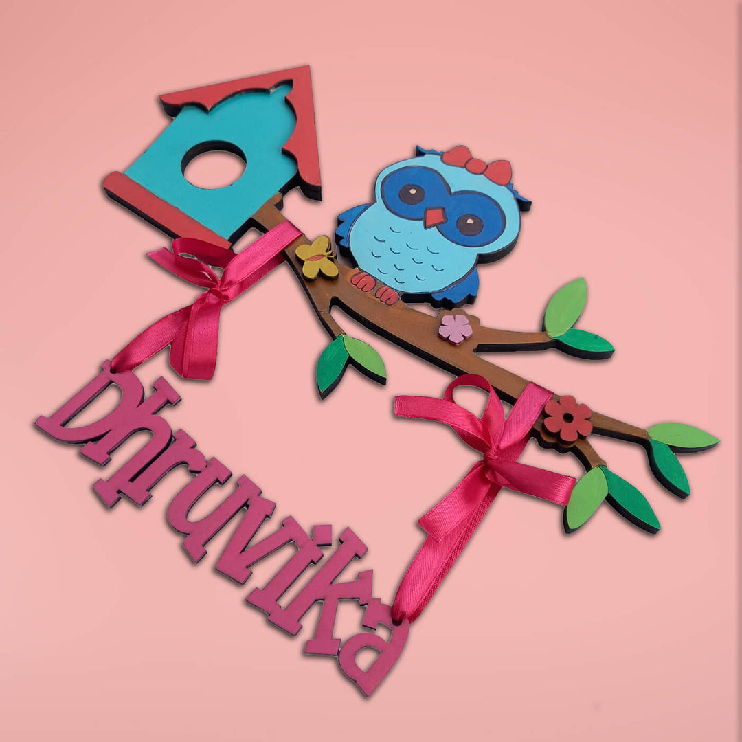 Cute Owl Kids Nameboard