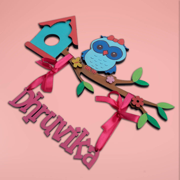 Cute Owl Kids Nameboard