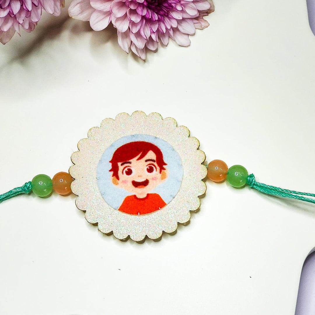 Cute Brother Rakhiglow In The Dark - Close-up of Central Design