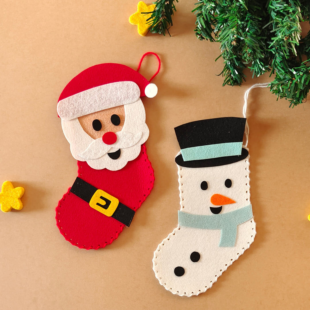 Handmade Snowman Stocking Felt Diy Kit For Christmas Decoration