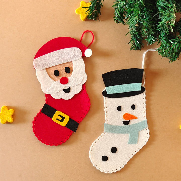 Handmade Snowman Stocking Felt Diy Kit For Christmas Decoration