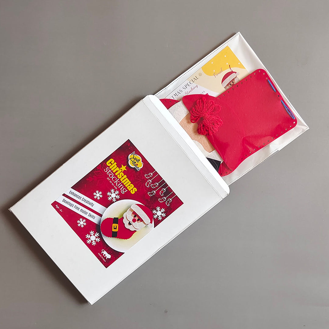 Handmade Santa Stocking Felt Diy Kit For Christmas Decoration