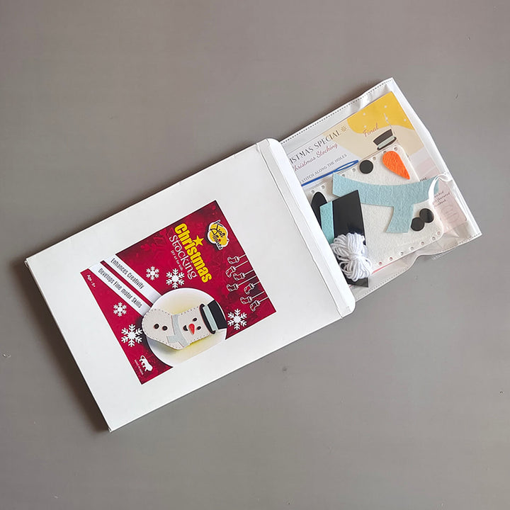 Handmade Snowman Stocking Felt Diy Kit For Christmas Decoration