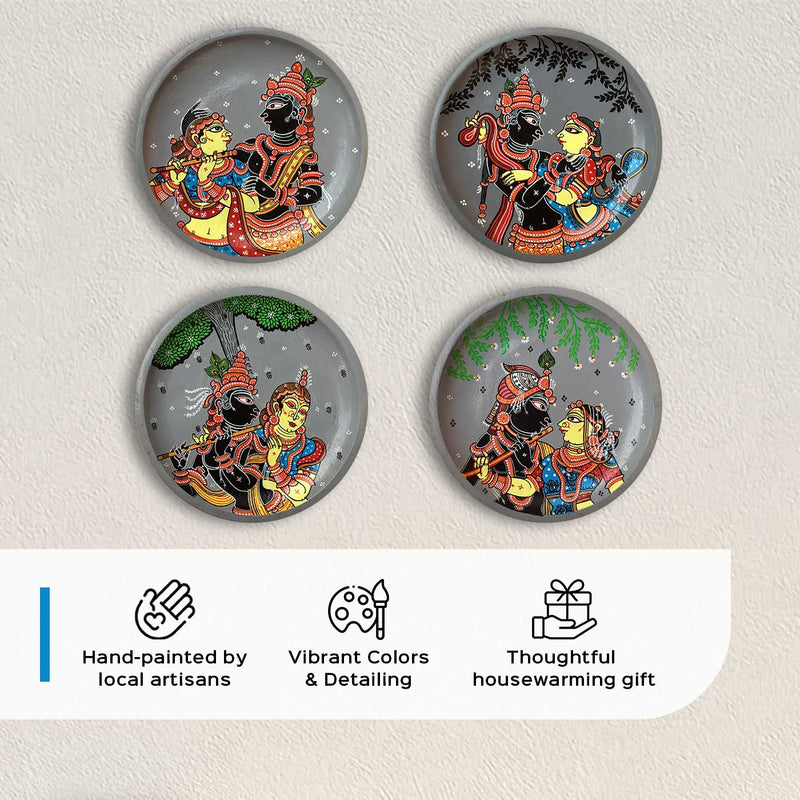 Handpainted Krishna Leela MDF Decor