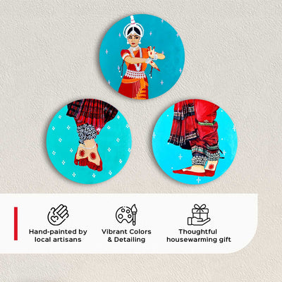 Handpainted Odissi Dancer's Footwork on MDF