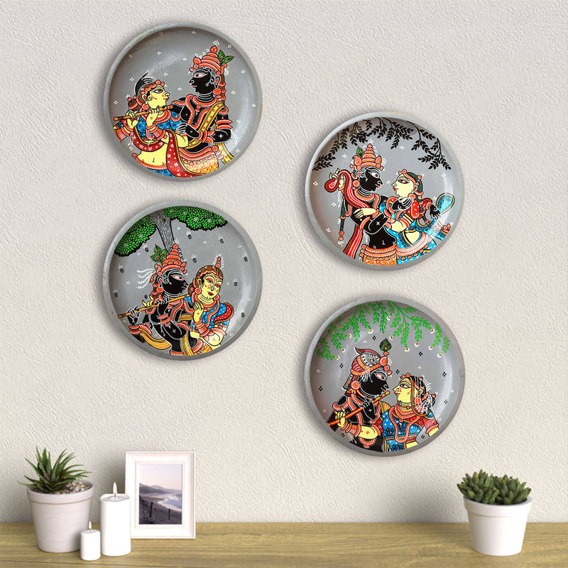 Handpainted Krishna Leela MDF Decor