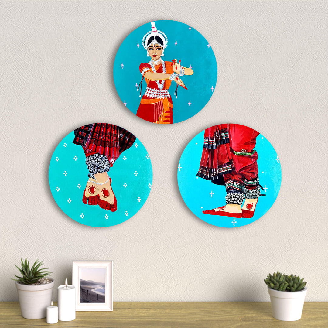 Handpainted Odissi Mudra Wall Decor