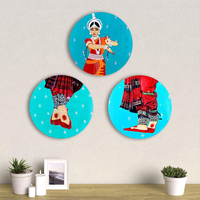 Handpainted Odissi Dancer's Footwork on MDF