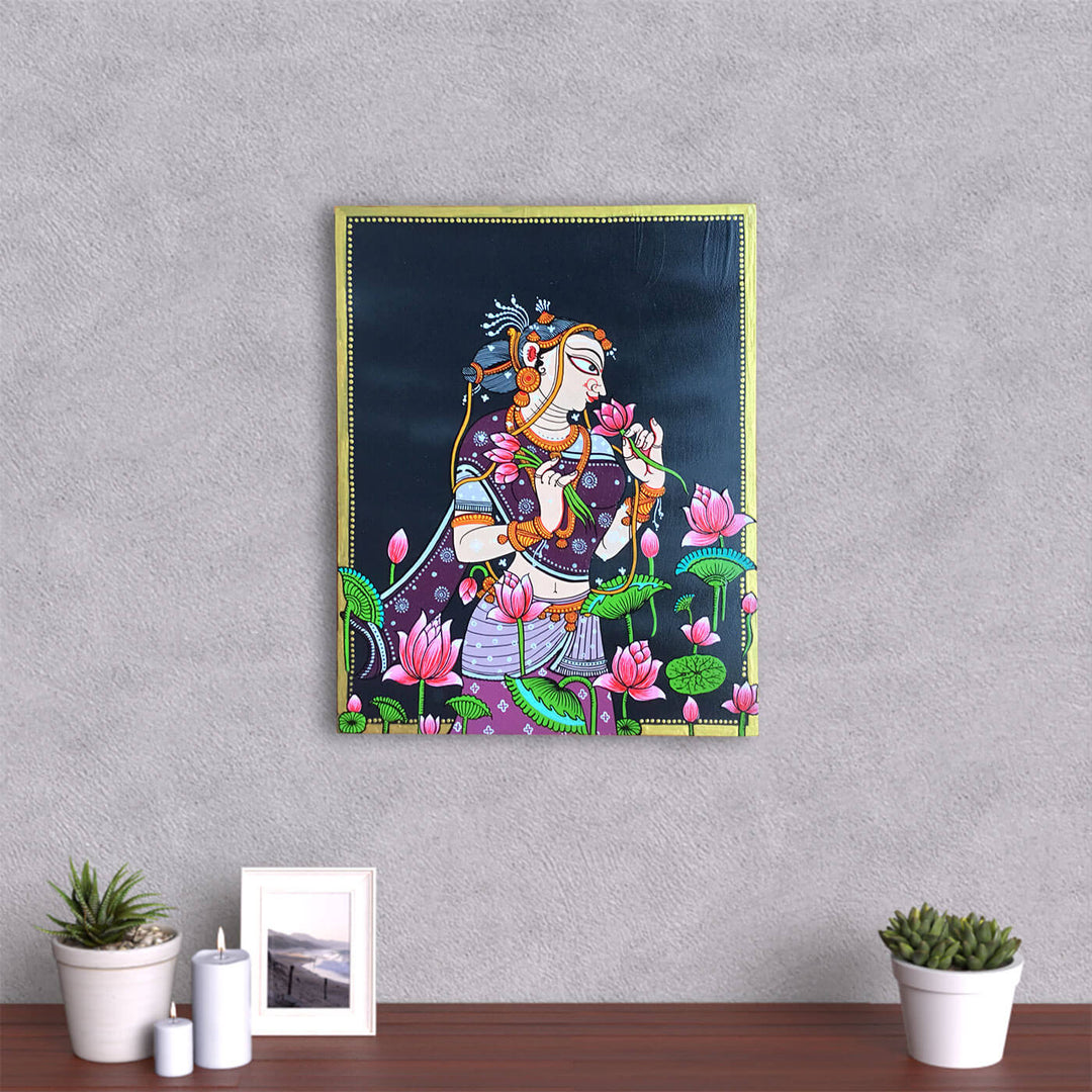 Handpainted Lady with Lotus